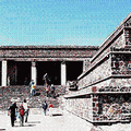 Teotihuacan古文明祭司 2k71官邸，蝴蝶宮（Palace of Quetzaloatl）大門；洪如江攝於墨西哥 