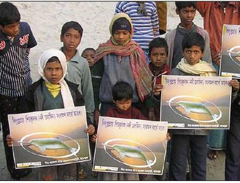 對阿薩姆邦的兒童進行宣導活動。圖片由 Abdul Wakid 提供。