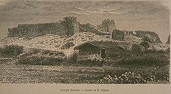 熱蘭遮城在1875年的素描。圖片來源：維基百科