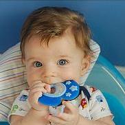年幼的兒童常會把固齒器(teething rings)以及軟塑膠玩具放到嘴巴理並且咀嚼這些物品，導致塑膠中的增塑劑釋放到他們的口水中。圖片節錄自：oklagirl 相本。