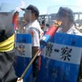 反核團體在貢寮核四重件碼頭外抗議；照片提供：苦勞網