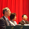 「移動污染源管制策略」發表講者，由右至左依序為李順誠博士、于禮亞博士、齊藤敬三博士