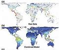 全球植物多樣性分布地圖（圖片來源： UCSD）