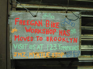 Freegan Bike Workshop has moved to Brooklyn!