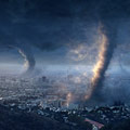 受氣候變遷影響，好幾個龍捲風同時出現在洛杉磯。(圖片提供：福斯公司) 