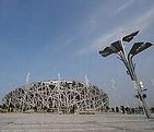 有「鳥巢」之稱的北京奧運體育館。圖片來源：新華社