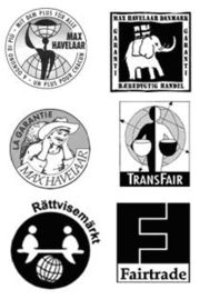 各種公平貿易認證標章。