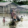遭洪水天災肆虐的村落。圖片提供：世界糧食計畫署。