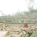 嘉義隙頂農民利用當地的大石塊，壘起一道道生態工法的擋土坡。