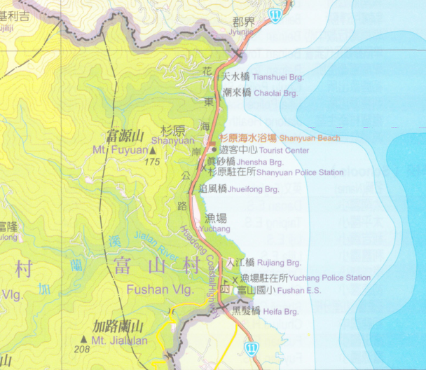 台東富山村。圖片來源：政府網站-地名檢索系統