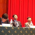 「固定污染源管制策略」發表講者，由右至左依序為陳爵博士、吳震球博士、城戶伸夫博士