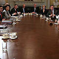 美國總統布希對閣員介紹他的核能發展預算構想 照片來源: The White House