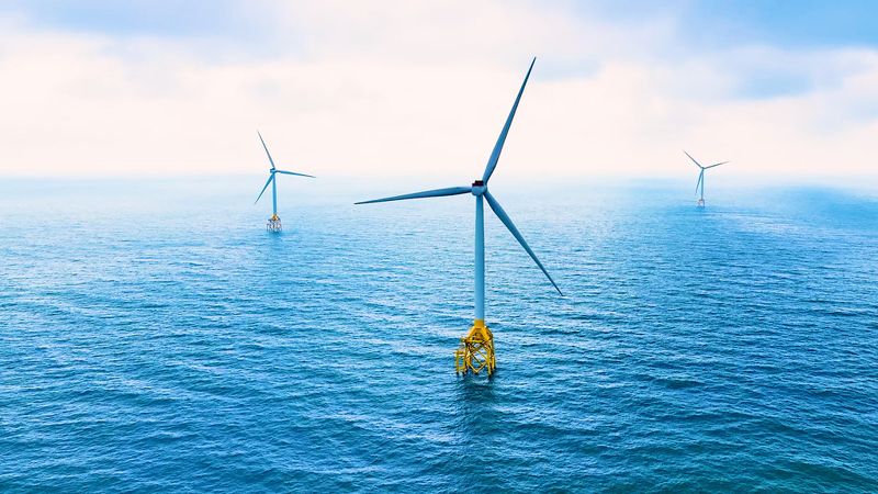 台灣第三座商轉離岸風場 苗栗海能風電47支風機啟用