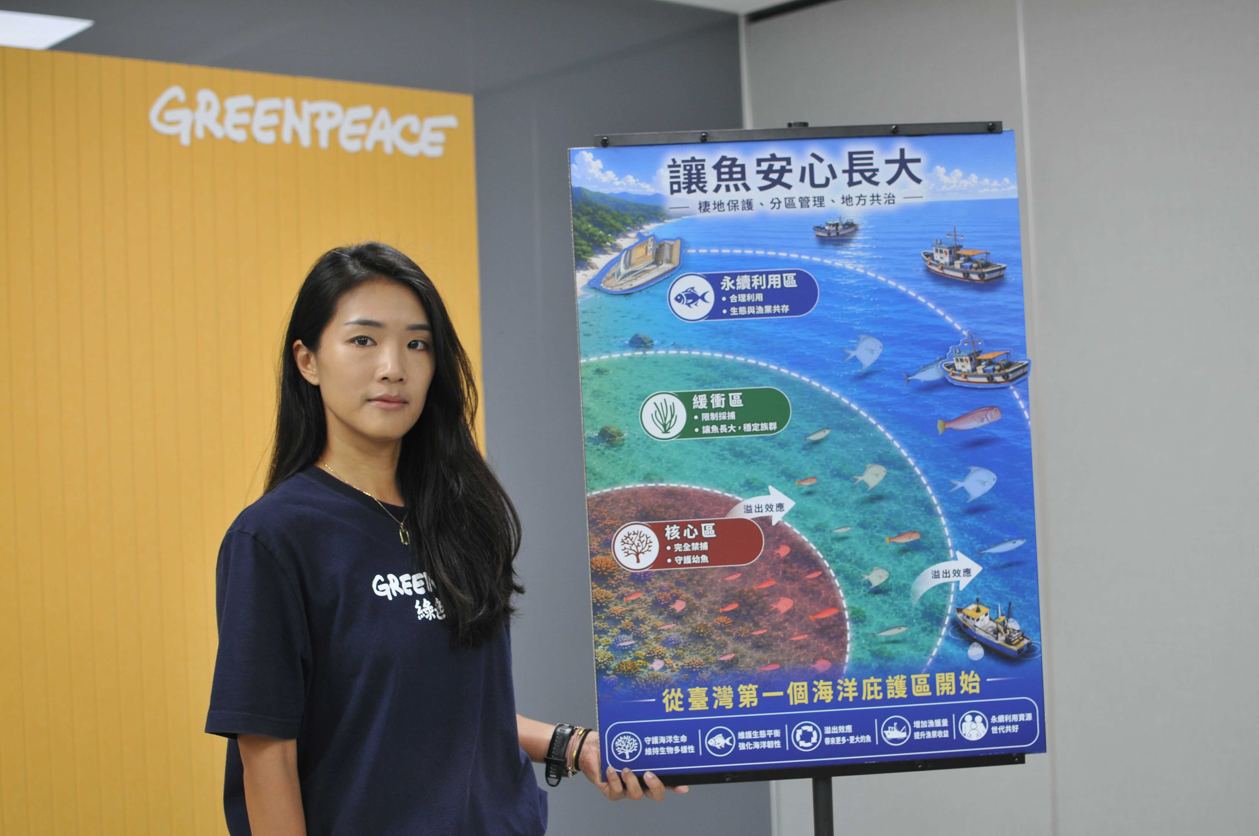 黃昕彤呼籲設立「海洋庇護區」,劃出部分海域是核心區禁捕,讓漁業資源得以恢復。攝影:潘柏林