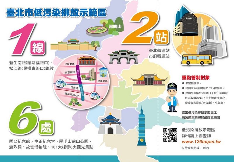 台北低污染示範區上路 烏賊車遠離「一線二站六處」