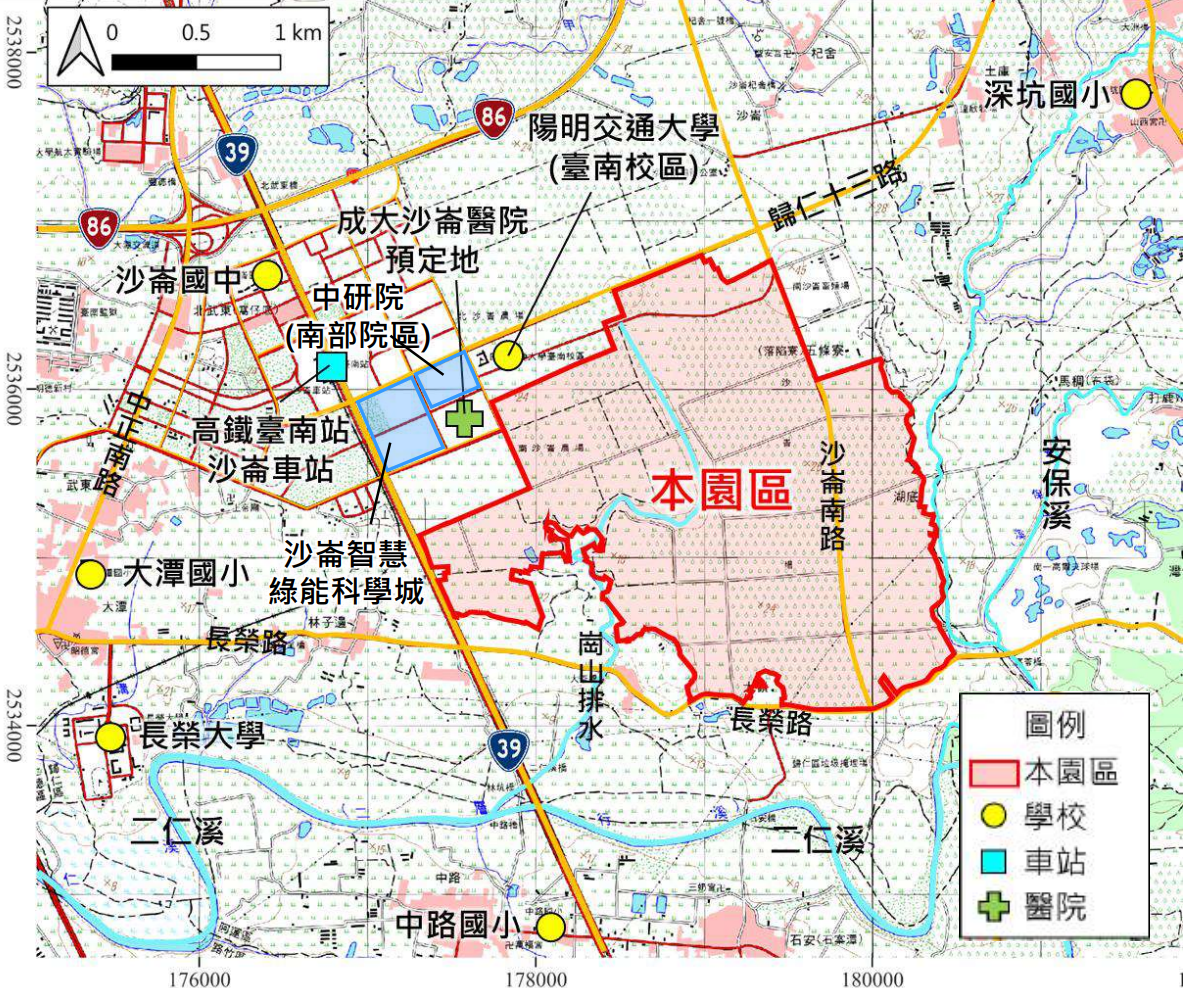 沙崙園區位置圖。圖片來源:環評書件