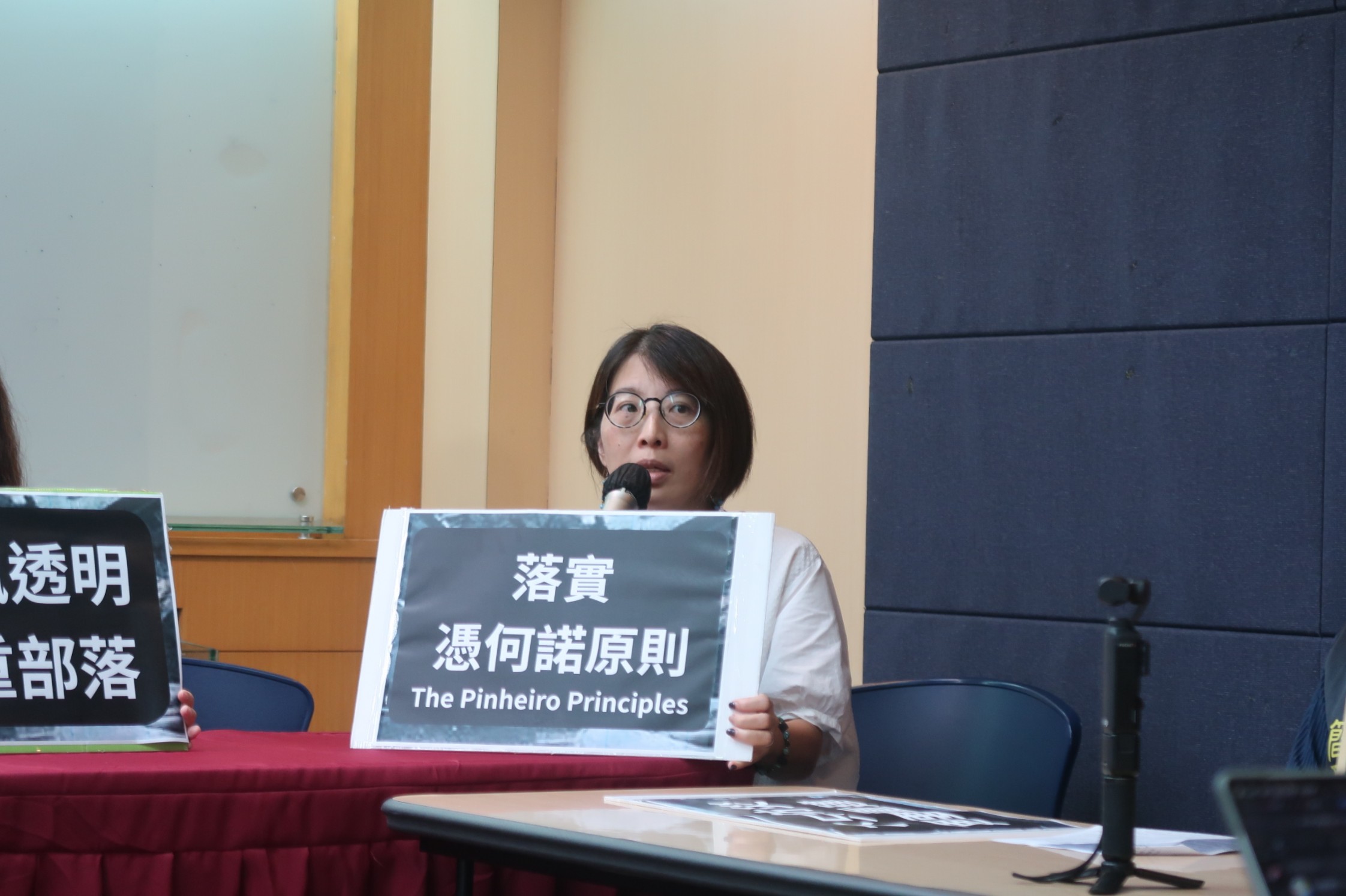 台大建築與城鄉研究所教授黃舒楣指出,重建過程中馬太鞍溪當地人最關切的土地權益,負責施工的水利等工程機關卻難以回應。攝影:林昱妍