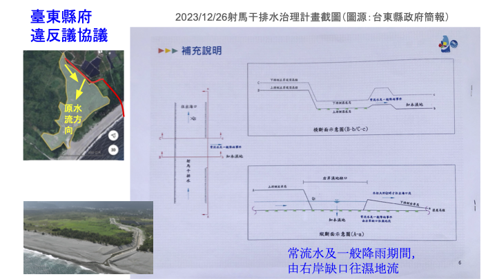 射馬干排水工程違反先前協議。資料來源：荒野保護協會