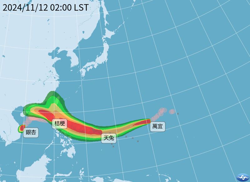 66年來首次11月「四颱共舞」 學者：成因是否與氣候變遷有關仍待釐清