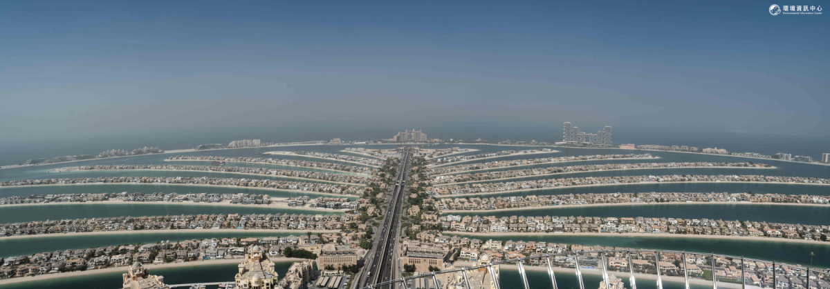即便從設計到完成都圍繞著爭議，但朱美拉棕櫚島（Palm Jumeirah）仍是杜拜最亮眼、最震撼的建築及人工島嶼。攝影：許震唐